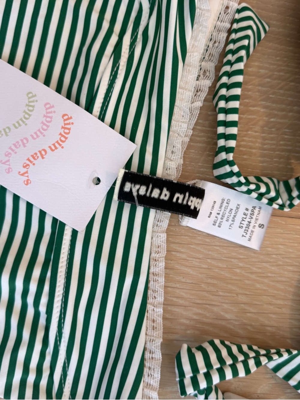 Dippin Daisy’s Sydney striped bikini set NWT size small in color Vespa - Picture 10 of 11